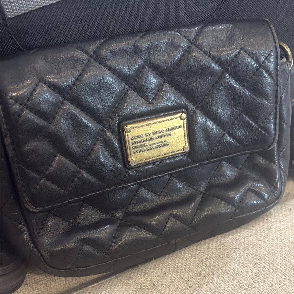 Black Quilted Leather Crossbody Bag